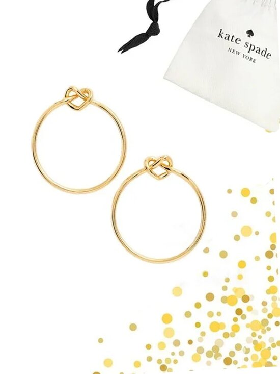 kate spade Jewelry - kate spade Loves Me Knot Gold Hoop Earrings
